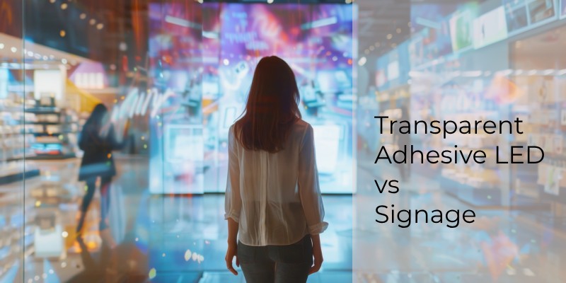 Transparent Adhesive LED vs Signage