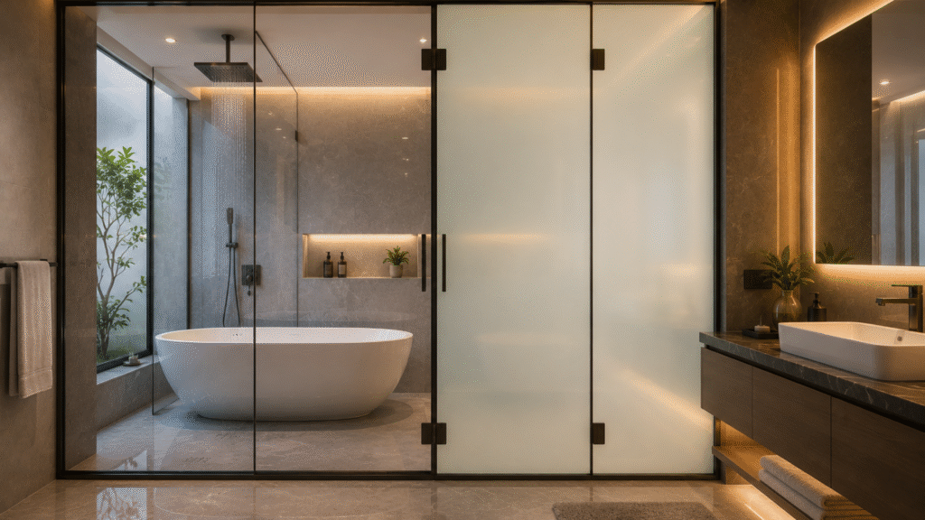 switchable glass for bathrooms