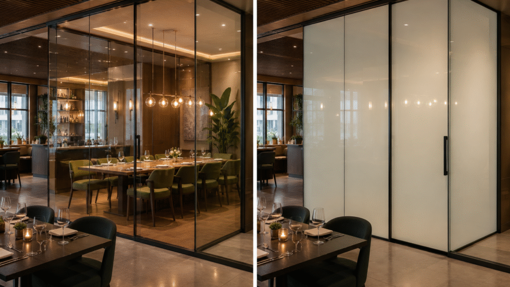 switchable glass for restaurants