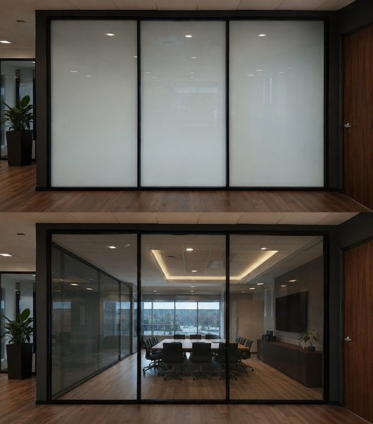 Blackout Switchable Glass DDLC Glass for Office Meeting Room